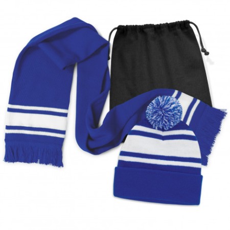 Commodore Scarf And Beanie With Pom Pom Set Promotional Products